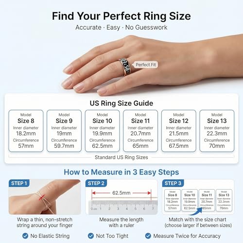Smart Ring with Display for Men Women, Fitness Tracker Ring with Sleep Tracking, Heart Rate & Blood Oxygen Monitor, Activity Tracker Smart Ring with Step Counter (10#) - size: 10#