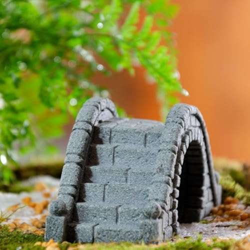 Fish Tank Bridge Decor, Aquarium Arch Sculpture Ornament, Mini Garden Scenery Structure Piece, Resin Aquarium Habitat Decoration Arch, Underwater Scene Accessory, Use for Setup
