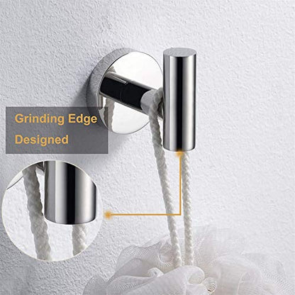 Nolimas Towel Coat Hook Polished Chrome SUS304 Stainless Steel Bathroom Clothes Cabinet Closet Sponges Robe Hook Wall Mounted Round Kitchen Heavy Duty Door Hanger 2 Packs - color: 2pcs Polished Chrome
