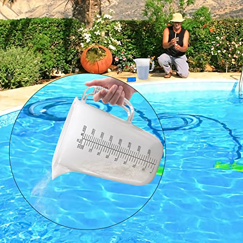 Luvan 1 Gallon Measuring Pitcher, Large Measuring Cup with Spout and Handle, 134oz Plastic measuring pitcher with Conversion Chart, 1 Gallon Measuring Container for Motor Oil, Chemicals, Pools, Lawns - color: 134Oz/4L/010