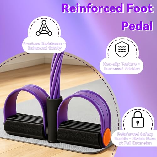 Pedal Resistance Band with Handle, Resistance Bands with Handles, Multifunctional Pedal Resistance Band, 6-Tube Yoga Stretch Bands for Exercise