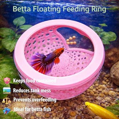 Heart Pink Floating Betta Tunnel with Strong Suction Cup, Floating Betta Enrichment Toys, Aquarium Betta Hammock, Promote Excercise & Stress Relief, Betta Fish Tank Decor Accessories