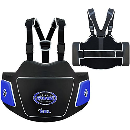 Farabi Body Shield Belly Protector Guard Belly Ribb Protection Training Pad - color: Black/Blue