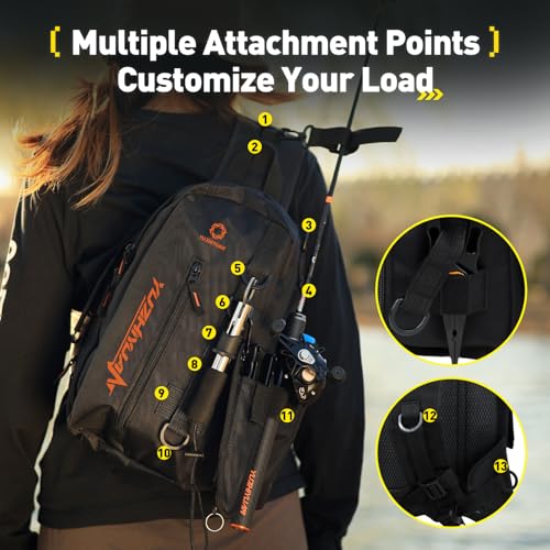 Small Fishing Bag with Rod Strap, Portable & Lightweight, Fish Small Tackle bag – Fits Tackle Boxes & Gear,Move Freely, Cast Smoothly - Fishing Gifts for Men - color: Black