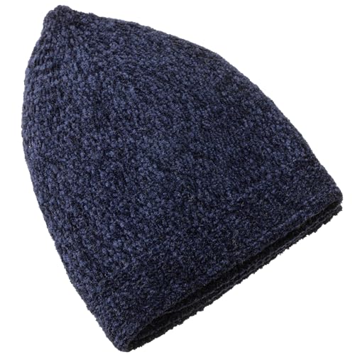 Modefa Islamic Prayer Kufi Hats for Men Chenille Knitted Stretchable Muslim Cap One-Size Fit - color: Navy Blue