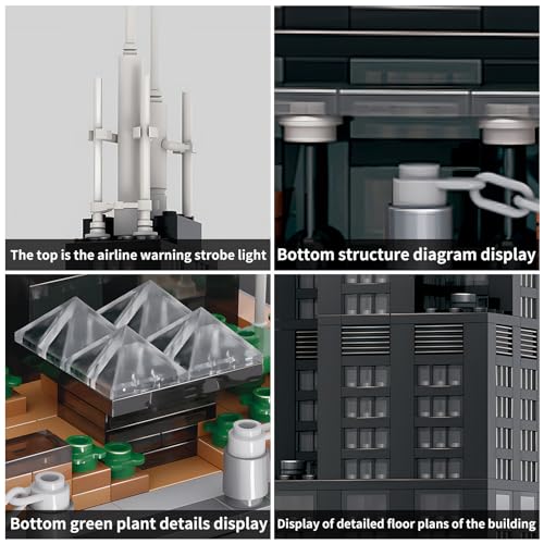 CAXIMSY Willis Tower Chicago Architecture Model Building Blocks Sets The Office Landmarks Skyline Set Toys Collection for Kids Adults 1241Pcs - style: Willis Tower Model