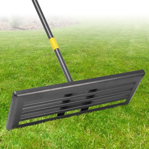 Professional Lawn Leveling Rake 30x10in - Heavy Duty Leveling Tool with 80" Adjustable Stainless Steel Handle | Golf Field Sand Spreader, Football Pitch Grass Leveler | Rustproof Turf Grading Rake - size: 30x10", 80"