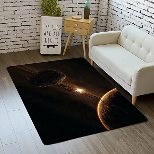 Outer Space Rug for Kids Bedroom 3x5 ft Galaxy Carpet for Boys Room Soft Non-Slip Solar System Area Rug 3D Planet Universe Rug for Living Room - color: Style Gg, size: 3' x 5' (Rectangular)