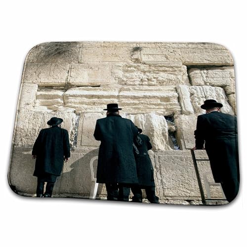 3dRose Bathroom Bath Rug Mat - Israel, Jerusalem, Western Wall, Orthodox Men Pray - AS14 DNY0013 - David Noyes Israel