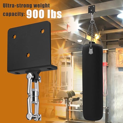 Heavy Bag & Punching Bag Hanger, Wall, Ceiling, Beam Mount Options | 900 LBS Capacity, 360° Swivel, Rust-Proof, Thick Steel Boxing Mount for MMA, Muay Thai & Home Gym (Multiple Mounting Options) - color: Ceiling - L-Shape Joist