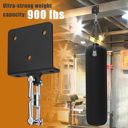 Heavy Bag & Punching Bag Hanger, Wall, Ceiling, Beam Mount Options | 900 LBS Capacity, 360° Swivel, Rust-Proof, Thick Steel Boxing Mount for MMA, Muay Thai & Home Gym (Multiple Mounting Options) - color: Ceiling - L-Shape Joist