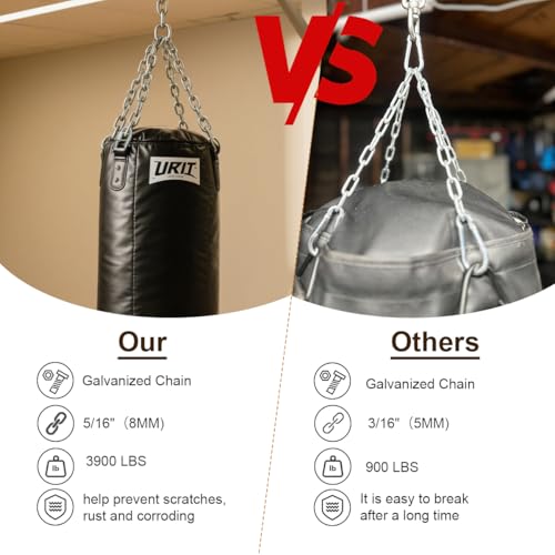 5/16 inch Towing Safety Chain,Heavy Duty Hanging Swing Chain with 2 Quick Links,Punching Bag Chain - color: 39 inch