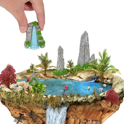 GANAZONO 6 Pcs Miniature Rockery Artificial Mountain Resin Figurines Mini Water Pool Statue for Fish Tank Decorations Mini Zen Garden Accessories Bonsai Ornament Micro Landscape Decor