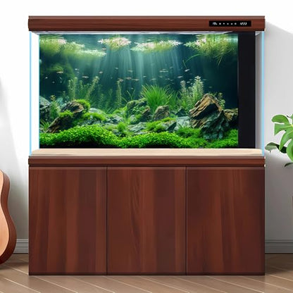 Underwater Aquatic Seagrass Aquarium Background Under The Sea Grass Leaves Lush Green Moss Fish Tank Background Deep Sea Rock Cork with Foggy Misty Sunbeams Terrarium Backgrounds Wallpaper 72x16in - size: 72(W)x16(H)inches/ 180(W)*40cm(H)
