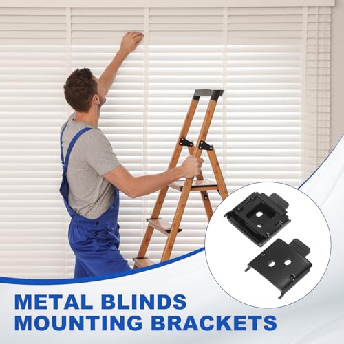 uxcell 4-Pack Metal Mounting Brackets Roller Blind Buckles, Universal Replacement Brackets for Indoor/Outdoor Roller Shade Vertical Blinds Accessory, Black