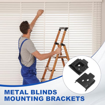 uxcell 4-Pack Metal Mounting Brackets Roller Blind Buckles, Universal Replacement Brackets for Indoor/Outdoor Roller Shade Vertical Blinds Accessory, Black