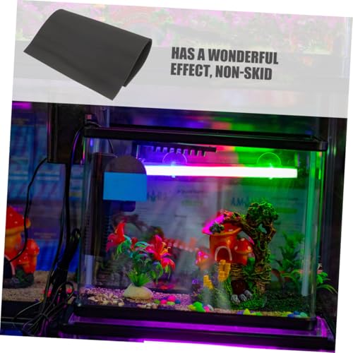 Totority 2pcs Nonslip Aquarium Bottom Mat Thickened Fish Tank Pad Cushioning Mat for Reptiles and Fish Tanks and Lightweight Black Pad