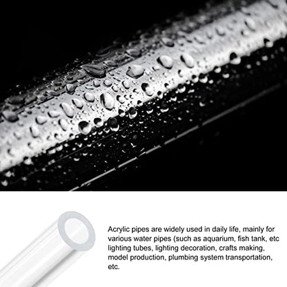 Clear Acrylic Pipe Rigid Round Tubing, [for Aquarium, Crafts, Lighting Tube] - 3/16"x5/16"/12"/4 Pcs - size: 3/16" x 5/16"