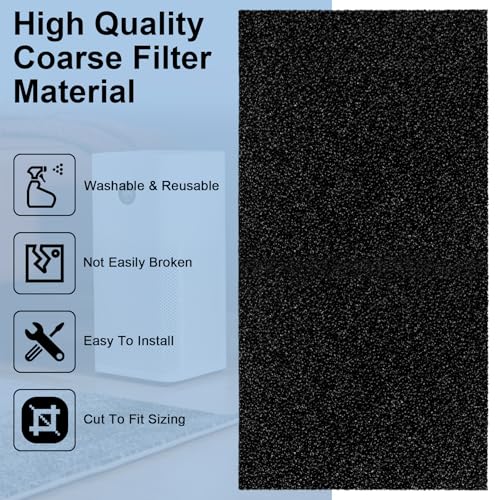 Air Filter Foam Sheet Material, 24" x 12" x 3/8" 40 PPI Filter Foam Sheet | Reusable Air Filter for Cutting and Fitting Purifier, Aquarium, Fish Tank, Air Conditioner