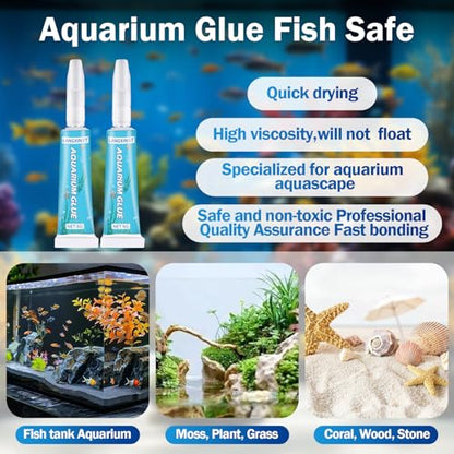 Aquarium Super Glue Gel Fish Safe for Coral, Moss and Plants | Fast-curing fish safe gel for coral, moss and plants in freshwater and saltwater aquariums.