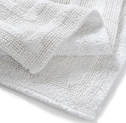 Bedding Craft Bathroom Bath mat Rug Set of 2, 17x24 + 21x34, Off White - color: Off White, size: 17x24" + 21x34"
