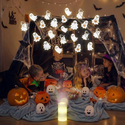 Baquler Halloween Projector Candle Ghost Projector Light Halloween Indoor Decoration Spooky Scary LED Flameless Candle Battery Operated Night Light with Remote Timer Bedroom Home Decor Party Gift - style: Ghost