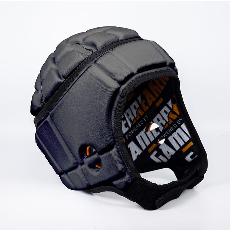 GameBreaker PRO Soft Headgear, D3O Protection for Football, Rugby, MMA, Lacrosse, Black, Medium, 7v7, Flag Football, Water Polo, Surfing - Adult and Youth - color: Black, size: XX-Large