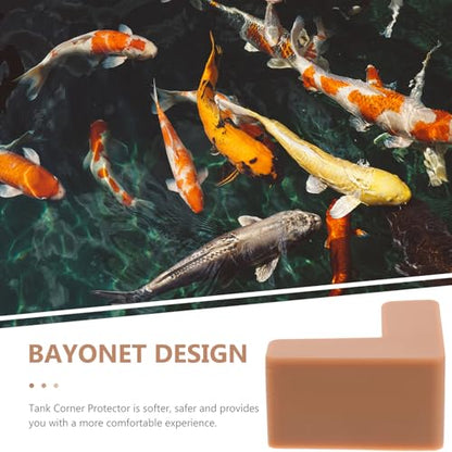 6pcs Brown Medium Silicone Tank Corner Protectors Anti-Collision Guards for Fish Aquarium and Furniture Edges, Safety Bumpers for Tables and Desks