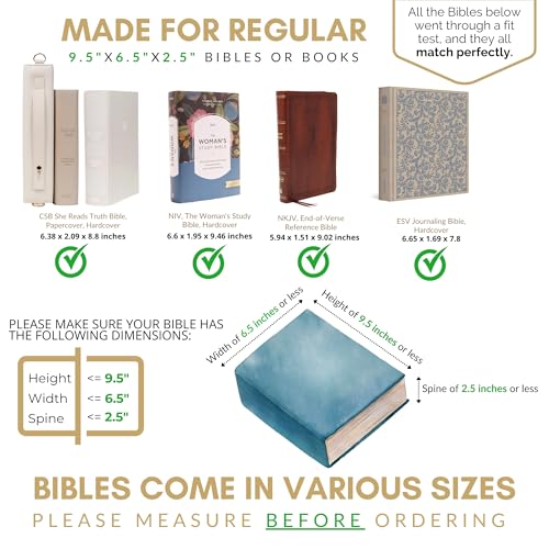 Quilted Bible Case for 6.5 X 9.5 inch Books, Bible Carrying Case for Women, Teal Bible Cover - color: Teal