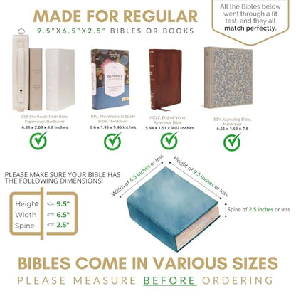 Quilted Bible Case for 6.5 X 9.5 inch Books, Bible Carrying Case for Women, Teal Bible Cover - color: Teal