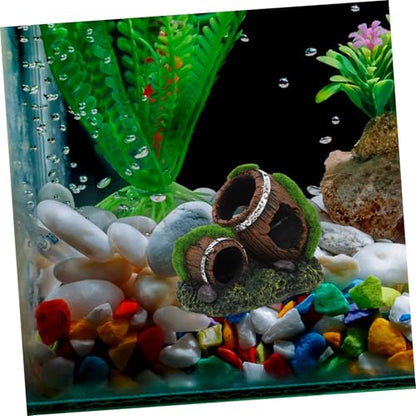 Yardwe Resin Broken Barrel Aquarium Ornament Betta Fish Hideout Decor Small Fish Tank Accessory Effortless Maintenance Sustainable Material for Aquatic Environments