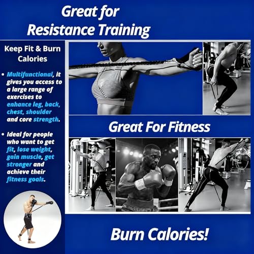 12pcs/Set Boxing Resistance Bands, Boxing Equipment,Training Equipment, Boxing Trainer, Boxing Gear, Latex Resistance Belt Taekwondo Explosive Power Training Multi Functional Tension Rope Set - color: Black