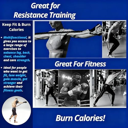 12pcs/Set Boxing Resistance Bands, Boxing Equipment,Training Equipment, Boxing Trainer, Boxing Gear, Latex Resistance Belt Taekwondo Explosive Power Training Multi Functional Tension Rope Set - color: Black