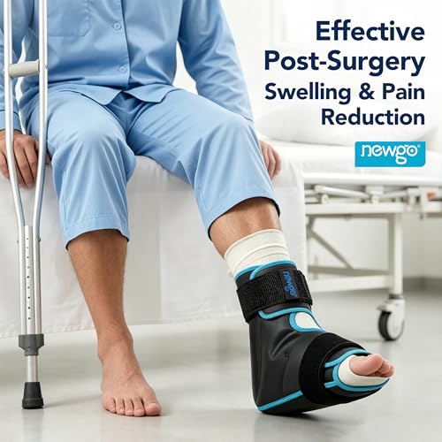 NEWGO Foot Ice Pack Wrap for Plantar Fasciitis Relief, 360° Full Coverage Reusable Gel Ice Boot for Heel & Ankle Pain, Cold Compression for Swelling, Achilles Tendonitis & Ankle Sprain- Black - color: Black