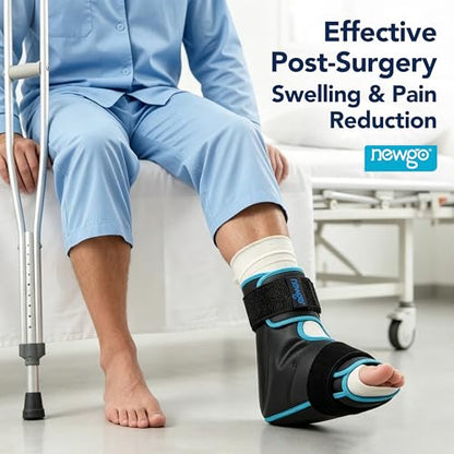 NEWGO Foot Ice Pack Wrap for Plantar Fasciitis Relief, 360° Full Coverage Reusable Gel Ice Boot for Heel & Ankle Pain, Cold Compression for Swelling, Achilles Tendonitis & Ankle Sprain- Black - color: Black