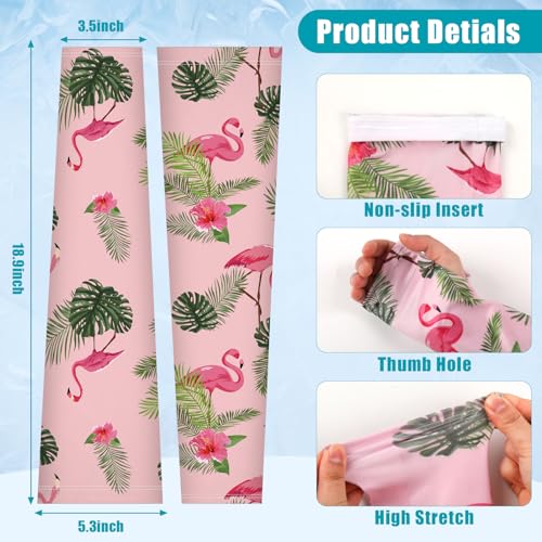 Bebila Gardening Sleeves for Women Farm UV Sun Protection Anti-Scratch Cooling Sleeves with Thumb Hole Arms Cover Outdoors - color: Pink