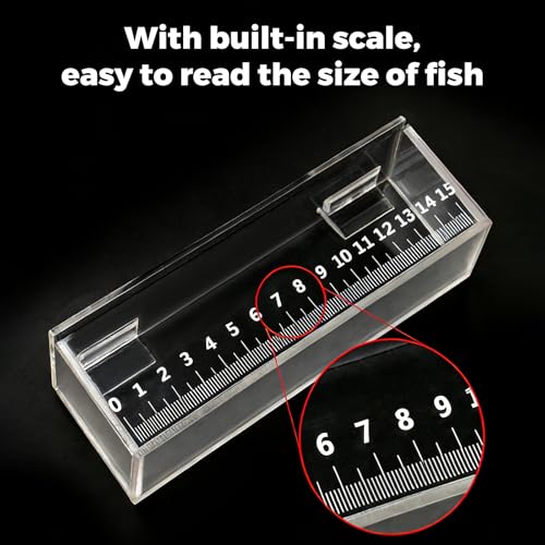Fish Viewing Box,Acrylic Fish Breeding Box,Fishing Photo Tank,Hatching Boxes, Clear Micro Landscape Fish Tank with Scale