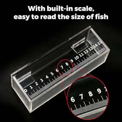 Fish Viewing Box,Acrylic Fish Breeding Box,Fishing Photo Tank,Hatching Boxes, Clear Micro Landscape Fish Tank with Scale