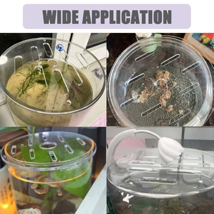 1 Pcs Fish Tank Top Cover, Aquarium Cover Lid, Acrylic Aquarium Anti-Jumping Lid with Hole to Prevent Fish, Reptiles and Turtles from Jumping Out of The Tank, Thick 3mm (Diameter 7.8inches)