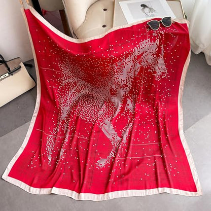 43" Large Square Scarf Fashion Scarves Hair Wrapping Scarfs Night Sleeping Headscarf for Women B07 - color: B0710