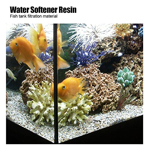 Aquarium Water Softener Resin, 500ML Aquarium Water Hardness Reducer Resin, Water Softener Pillow with Net Bag, Reusable Ion Exchange Filter