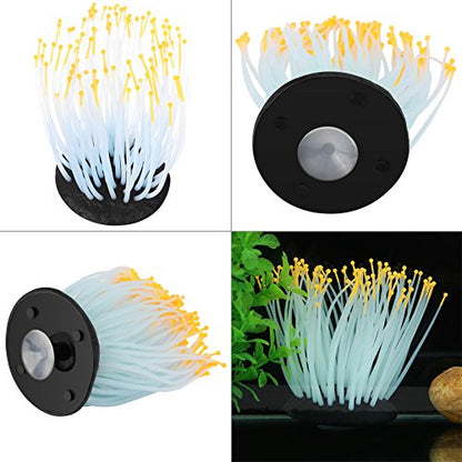 TOPINCN Luminous Aquarium Artificial Water Grass Plants, Plant Ornament Silicone Aquarium Landscape Decoration Fake Plastic Water Grass Plant Decorations with Suction Cup (#1)