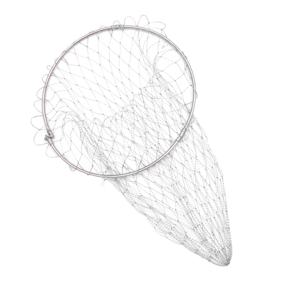 Abaodam Fish Net Bag Accessories Mesh Collapsible Fishing Net Replacement Fishing Net Pole Foldable Fishing Trap - color: Silver