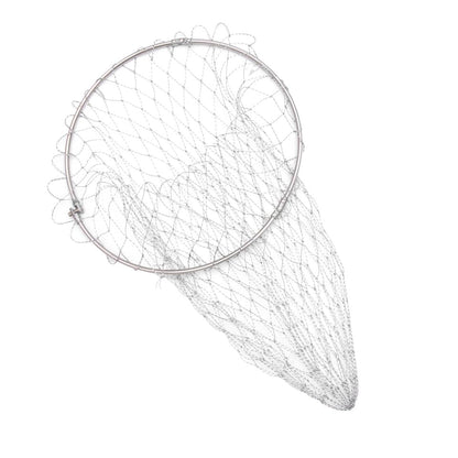 Abaodam Fish Net Bag Accessories Mesh Collapsible Fishing Net Replacement Fishing Net Pole Foldable Fishing Trap - color: Silver