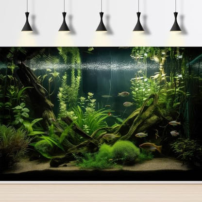 Aquarium Background Diverse Aquatic Plants and Seagrasses Terrarium Background Redwood Root Lush Green Underwater Plants Moss Fish Tank Background Under The Sea Aquarium Backdrop Vinyl 24x12in - color: Moss Green, size: 24(W)x12(H)inches/ 60(W)*30cm(H)