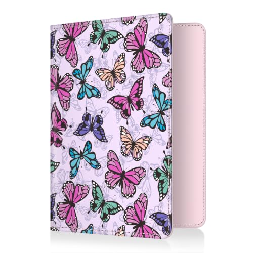 FINTIE Passport Holder, Slim Travel Wallet RFID Blocking Card Case Cover - color: butterfly