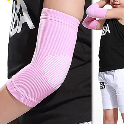Kids Arm Guard,Compression Elbow Pads,Children Elbow Sleeves,Elbow Protection for Cycling Sports Basketball Volleyball(1 Pair) (Black) - color: Black