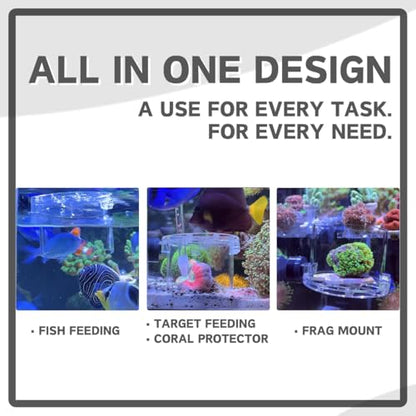 Magnetic Coral Feeding Ring - N52 Magnet, Never Yellow, Reef Safe | food corral, target feeding, LPS SPS, floating pellet catcher, clean water, precise, no waste, feeding station