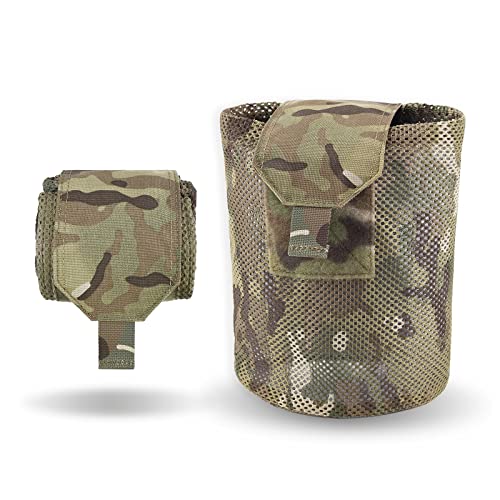 PETAC GEAR Dump Pouch,Molle Drawstring Mag Pouches,Roll Up Foldable Tactical Recovery Tool Pack,EDC Drop Net Storage Bag … - color: MC