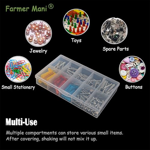 2 PCS Transparent Beads Storage Containers Box, Plastic Bead Organizers (10 Girds) for Small Items and Other Craft Projects, Bead Rings Jewelry Display Organizer Size 6.46 x 3.78 x 1.06 in - size: 10 Grids